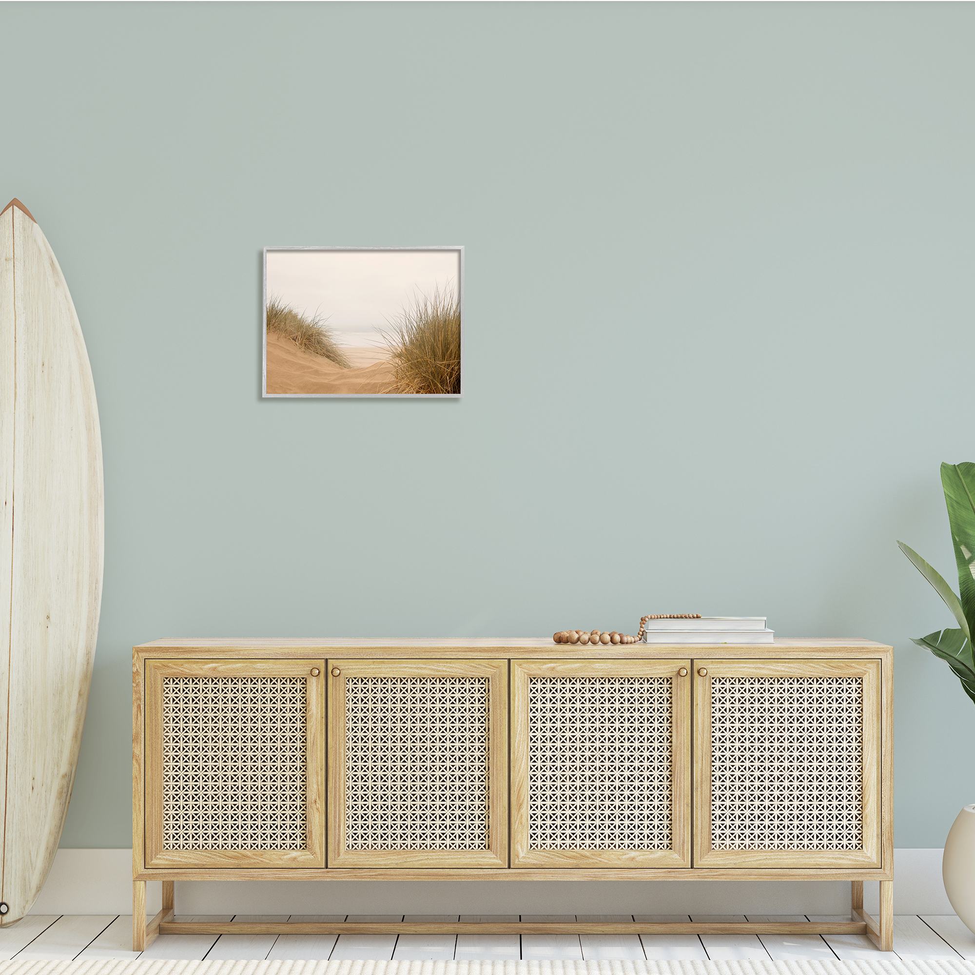 Stupell Indtries Beach Sand Dune Path Tall Grass Muted Sky,20 x 16,Design by Ian Winstanley