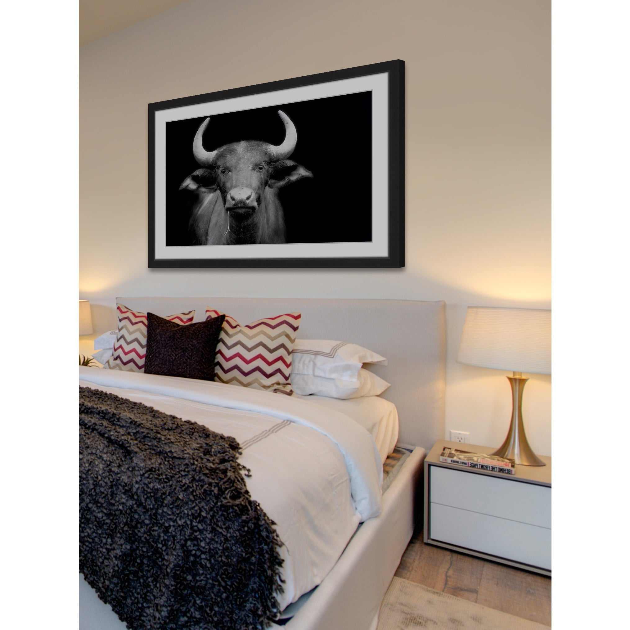 Marmont Hill "Cow Stare" Framed Painting Print