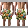 thumbnail image 3 of luoweisi Men's Beach Shorts Quick Dry Swim Trunks with Mesh Lining Cactus S, 3 of 5
