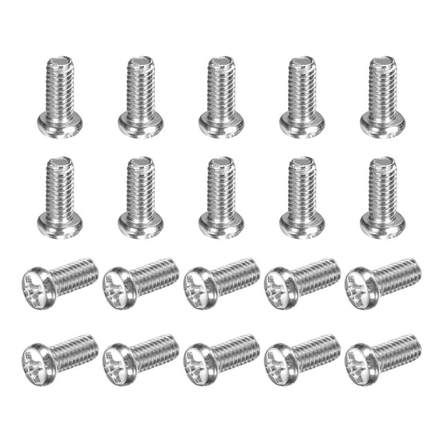 Uxcell M3.5x8-0.6mm Pan Head Machine Screws, Phillips Drive for Computers, 100 Pcs