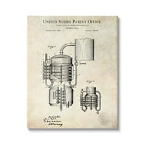 Stupell Industries Vintage Whiskey Still Liquor Detailed Blueprint Diagram Canvas Wall Art, 30 x 40, Design by Karl Hronek