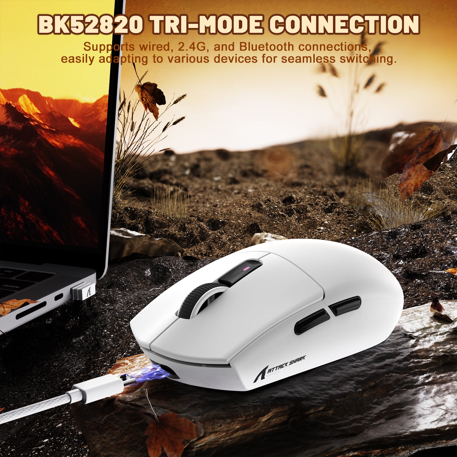 ATTACK SHARK G3 Tri-mode Wireless Gaming Mouse 25000 DPI Ultra Lightweight