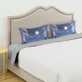 thumbnail image 5 of Haosy Satin Pillowcase for Hair and Skin Standard Cooling Silk Pillow Case with Envelope Closure Sky with Clouds and Full Moon 20"x30", 5 of 9