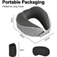 thumbnail image 6 of AYhome Travel Pillow, Memory Foam Neck Pillow for Travel, Soft Neck Support Pillow, Quick Pack Flight Pillow for Airplane, Train, Car, Office Sleeping Rest (Dark Grey), 6 of 7