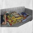 thumbnail image 6 of Fine Art Soft Flannel Fleece Throw Blanket, Cubism Style Mixed Toned Grunge Abstract Background Contemporary Painting Print, Cozy Plush for Indoor and Outdoor Use, 50" x 70", Multicolor, by Ambesonne, 6 of 6