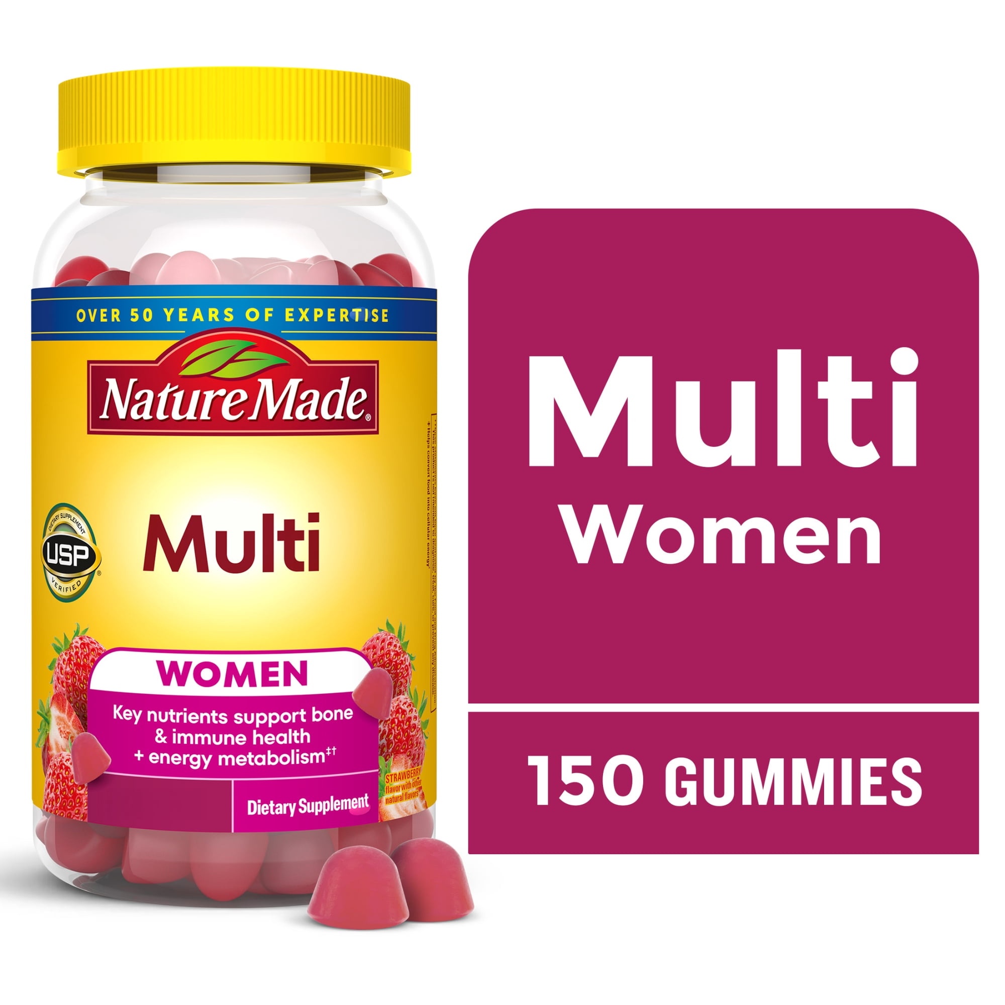 Nature Made Multivitamin For Women Gummies, Women's Multivitamin for Nutritional Support, 150 Ct
