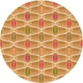thumbnail image 1 of Ahgly Company Indoor Round Patterned Neon Orange Area Rugs, 5' Round, 1 of 6