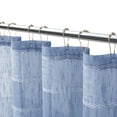 thumbnail image 3 of Dainty Home Megan 3D Linen Textured Linen Look Chenille Striped Designed Fabric Shower Curtain 70"W x 72"L in Denim Blue, 3 of 9