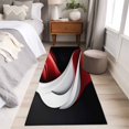 thumbnail image 5 of Abstract Stitching Area&nbsp;Rug 2x6ft Gary Black Red Water Ripple Non-Slip&nbsp;Washable Square&nbsp;Rugs Soft Felt Indoor Floor Mat for Bedroom Kitchen Living Room Bathroom, 5 of 9