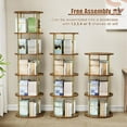 thumbnail image 6 of Flycity 5 Tier Rotating Bookshelf, 360Â° Display Rotating Bookcase Corner Storage Rack with Special Visible Partition Storage, Gold, 6 of 10