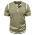 thumbnail image 7 of Men's Casual Henley Shirts Short Sleeve Button Cotton Tee Shirts Summer Lightweight Beach Crewneck Pullover Tee Tops, 7 of 7
