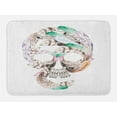 thumbnail image 1 of Feather Bath Mat, Human Skull Figure with Watercolor Feathers Hand Drawn Native Abstract Artistic, Non-Slip Plush Mat Bathroom Kitchen Laundry Room Decor, 29.5 X 17.5 Inches, Multicolor, Ambesonne, 1 of 2