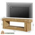thumbnail image 2 of Finmind 63" Solid Wood TV Stand for Television up to 75", Farmhouse Entertainment Center with Storage Shelves, for Living Room, Bedroom, Rustic Brown, 2 of 9