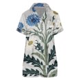 thumbnail image 4 of Satin Christmas Pajama Set for Women Short Sleeve Button Front Top Matching Elastic Shorts Breathable Soft Home Outfit, 4 of 4