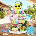 thumbnail image 5 of 22-Piece Summer Themed Layered Tray Decor Set, Tropical Wooden Centerpiece Ornament, Tabletop Display for Kitchen Living Room Patio Party Decoration, 5 of 7