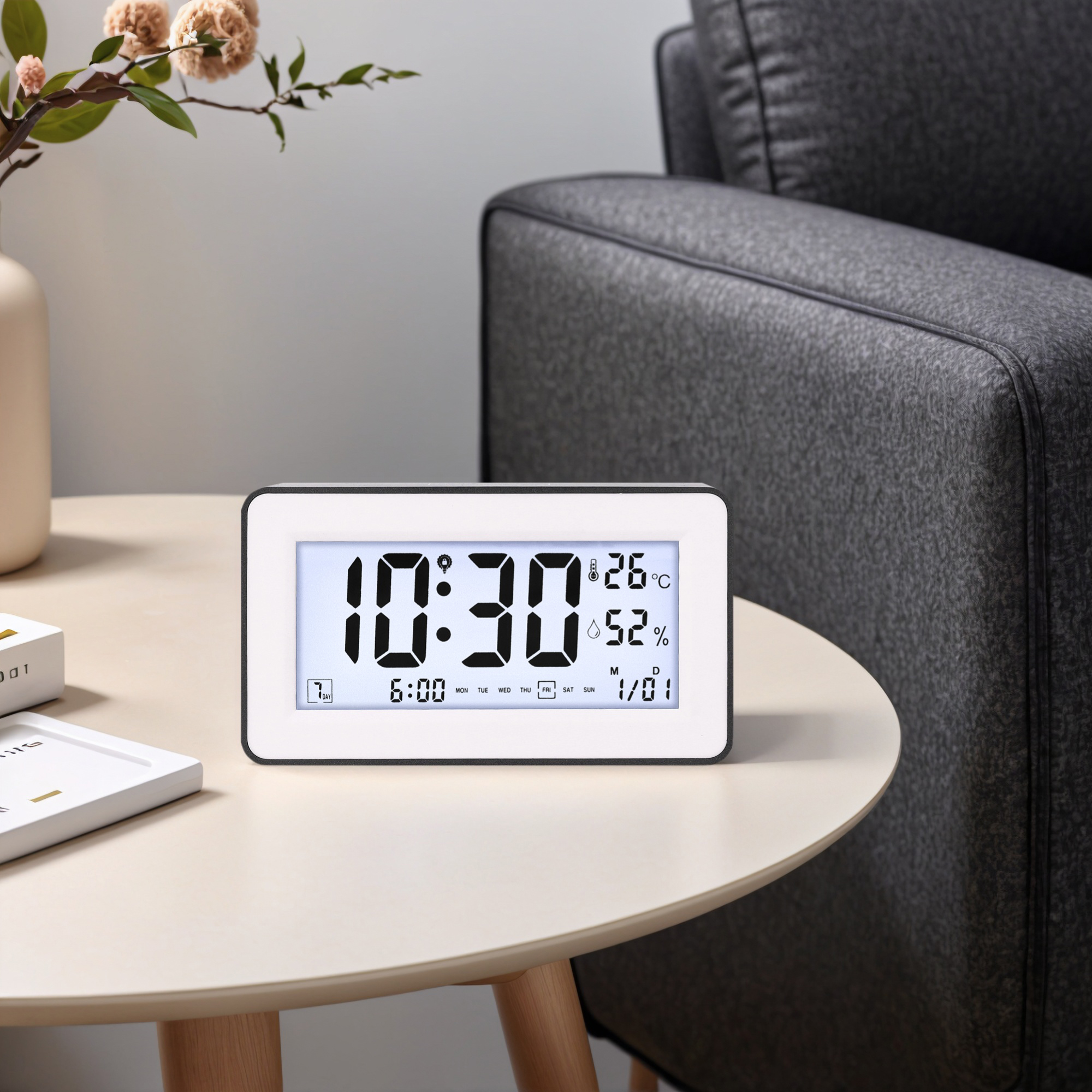 Unique Bargains Loud Alarm Clock Black 5.5"L x 1.7"W x 3.1"H