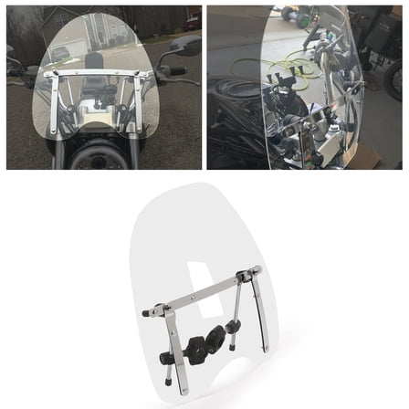 KOJEM Clear Motorcycle Windshield Windscreen for Harley Davidson Sportster Dyna Glide Softail Honda Kawasaki Suzuki Yamaha Cruiser Savage Intruder Volusia Boulevard Vulcan Vn