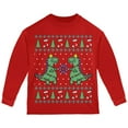 thumbnail image 1 of Tree Rex T Rex Ugly Christmas Sweater Toddler Long Sleeve T Shirt, 1 of 1