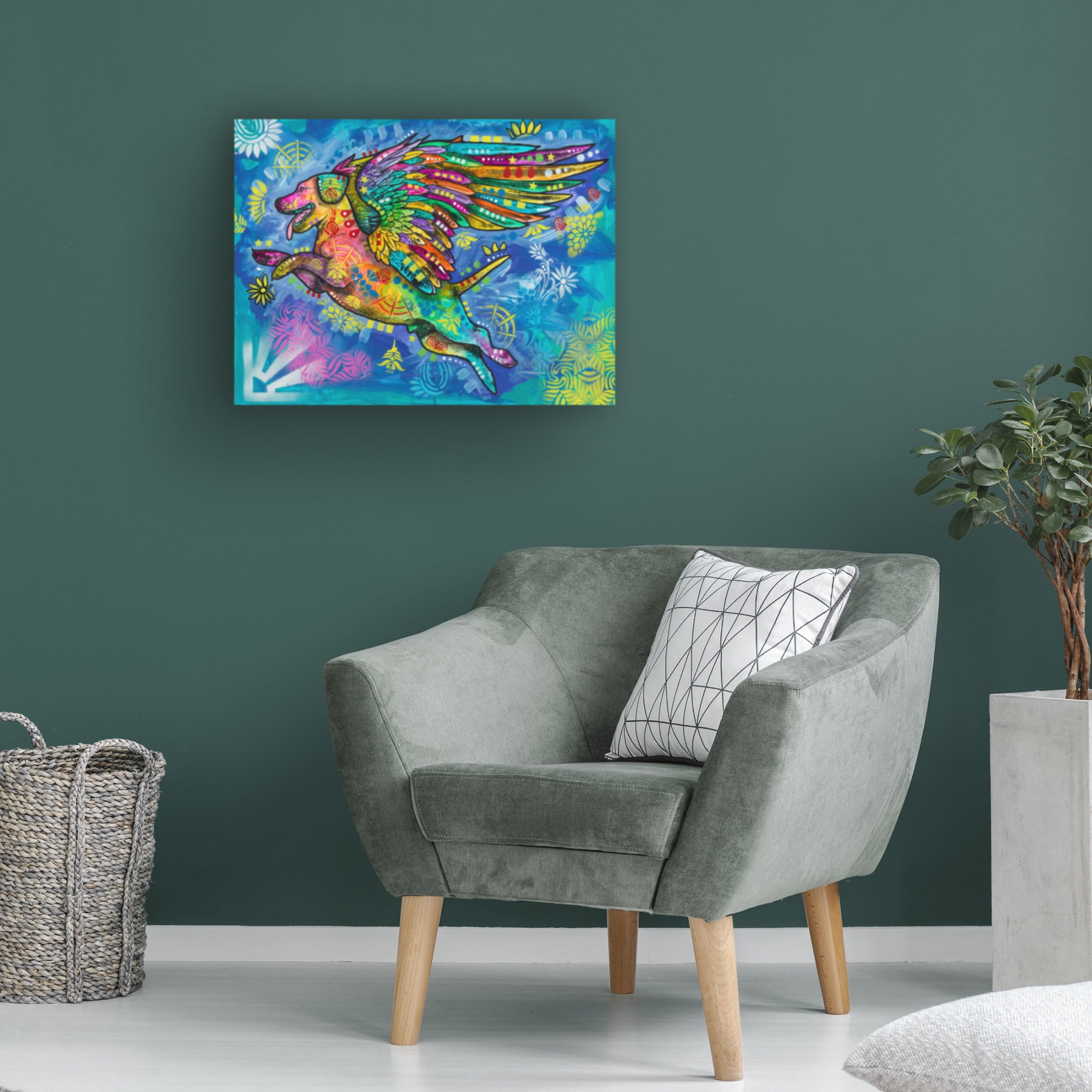 Canvas Wall Art - Dean Russo- Exclusive 'Angel Pup' Wall Art for Living Room, Bedroom, or Office Décor by Trademark Fine Art - 19 x 14 Inches