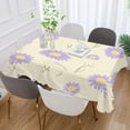 thumbnail image 6 of 54x54 Inch Tablecloth Polyester Square Tablecloth for Home Kitchen Dinner Decor Pastel Purple Chrysanthemum Pattern, 6 of 9