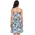 thumbnail image 3 of Dailycode Summer Dresses for Women Strapless Casual Beach Cover Ups Rainbow Clouds Stars Moon Tube Top Sundress, 3 of 8