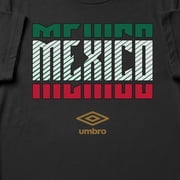 Umbro Men's Mexico Stacked Soccer T Shirt (Black, S-L)