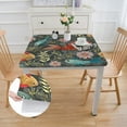 thumbnail image 2 of nygtbtfer Bird Wooden Board Square Fitted , Waterproof Polyester Stain Resistant Table Clothes, Edge Wipeable s Fits Square Table 46*46, 2 of 8