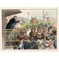thumbnail image 2 of Samuel Ehrhart 18x15 Gold Ornate Wood Frame and Double Matted Museum Art Print Titled - The Crowd as it Looks to Theodore (1912), 2 of 4