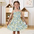 thumbnail image 5 of Ttyddzy Woman' Casual-Dresses Sleeveless Camisole A-Line Dress for 2Y-7-8Y，Blue Green Floral Print, 5 of 8