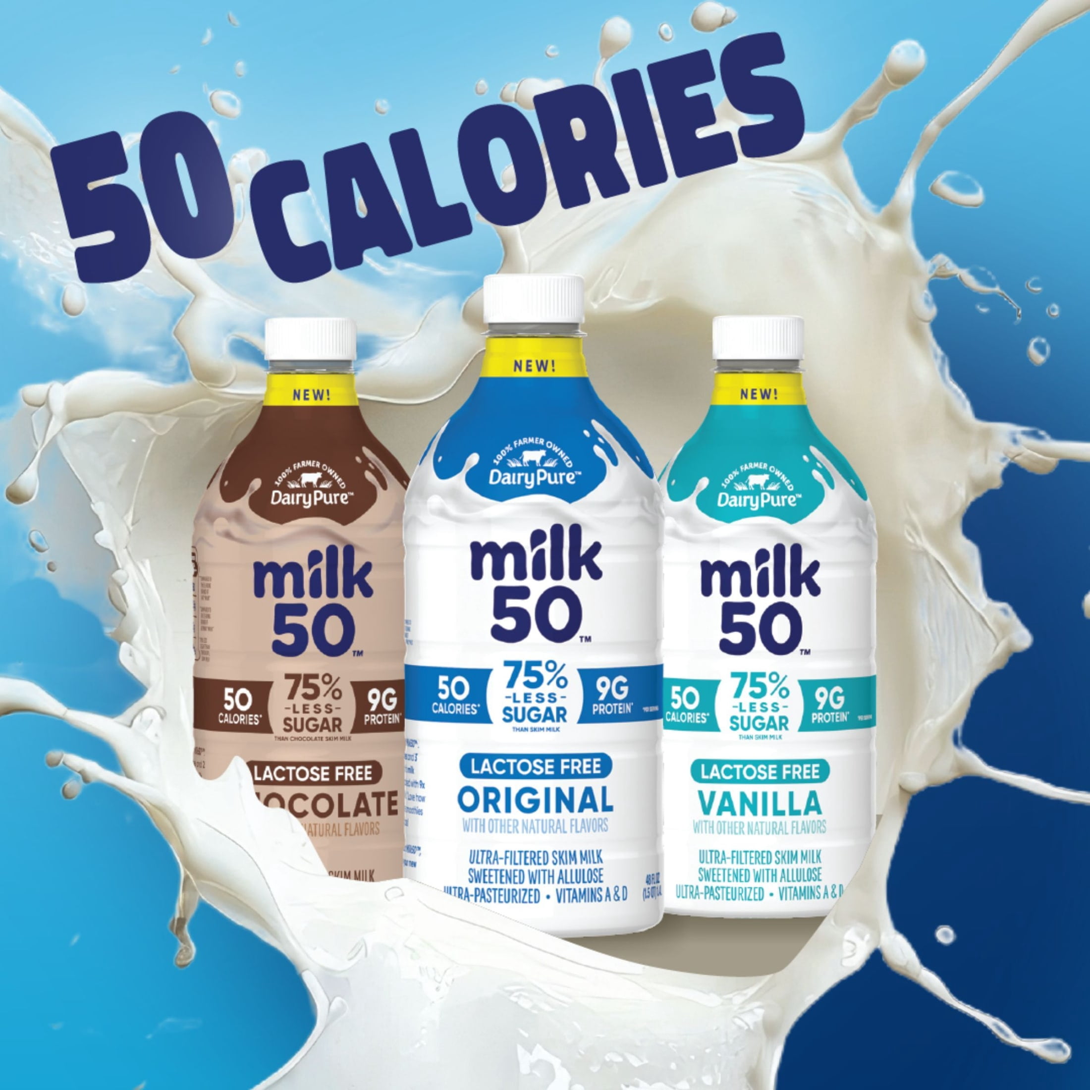 DairyPure Milk50 Vanilla Lactose Free Skim Milk, 48 Fl Oz