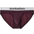 thumbnail image 2 of TANBOM Men's Bulge Enhancing Triangle Thong Nylon Underwear Brown L 1-Pack, 2 of 6