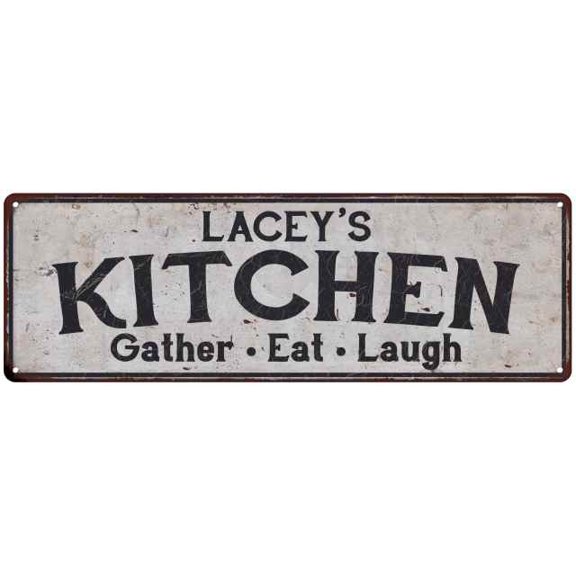 LACEY's Kitchen Rustic Chic Decor Gift 6x18 Sign 106180051185