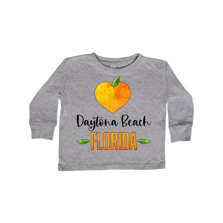 

Inktastic Daytona Beach Florida Orange in Heart Gift Toddler Boy or Toddler Girl Long Sleeve T-Shirt