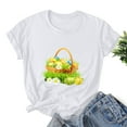 thumbnail image 1 of Pntutb T-Shirts à Manches Courtes pour Femmes Liquidation Pâques T-Shirt Décontracté Imprimé Manches Courtes Haut Manches Courtes Col Rond Hauts/chemises Rollbacks, 1 of 3