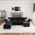 thumbnail image 1 of LLappuil Modular Sectional Sofa, 7 Seat Modular Sectional Sofa with Storage, 25.6" Deep Seat Chenille Sofa Couch for Living Room Black, 1 of 8