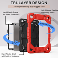 thumbnail image 3 of Kenke Case for Samsung Galaxy Tab A9+/A9 Plus 11 Inch 2023 (SM-X210/X216/X218), with Kickstand/Pencil Holder/Shoulder Strap, Heavy Duty Shockproof Rugged Protective Case, Red +Black, 3 of 9