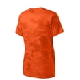 thumbnail image 6 of Sport-Tek Ladies Camohex V-Neck Tee Lst370 - Neon Orange - XS, 6 of 6