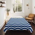 thumbnail image 4 of Navy Blue White Tapestry for Bedroom Wall Hanging Tapestry, Abstract Waves Water Ripple Striped Ceiling Backdrop Tapestries Poster Blanket Wall Decor for Teens Room Living Room Dorm 59" x 79", 4 of 8
