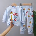 thumbnail image 1 of Conjunto de pijama para niños y niñas, camiseta de manga larga con estampado de dibujos animados, Tops con pantalones, ropa de dormir para otoño, novedad de 2023, 1 of 4