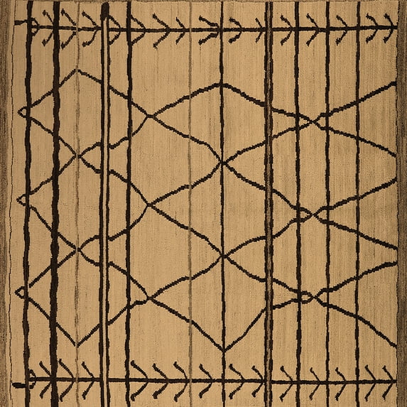 Ahgly Company Indoor Square Solid Brown Modern Area Rugs, 4' Square
