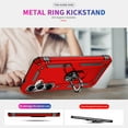 thumbnail image 2 of ELEHOLD Hybrid Rugged Case for Samsung Galaxy S25 Full Body Protection with Metal Magnetic 360° Rotating Ring Holder Kickstand Shockproof Heavy Duty Case for Samsung Galaxy S25,Red, 2 of 6