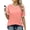 Coral, variant on Dressy Women Tops Crewneck Blouses for Women Striped Colorblock Short Sleeve Shirts Casual Summer Tops