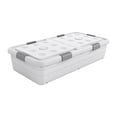 thumbnail image 1 of Caja de almacenamiento con ruedas debajo de la cama, contenedor multifunción transpirable con ruedas, organizador para dormitorio Altura 16cm, 1 of 8