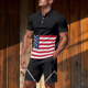 thumbnail image 2 of Eres Más Que una Camisa de Puntuación de Prueba Color Bloqueado Turndown Collar de Bolsillo Y Elástico de la Cintura Shorts Set, Vestido de Verano Casual de Poliéster, 2 of 9