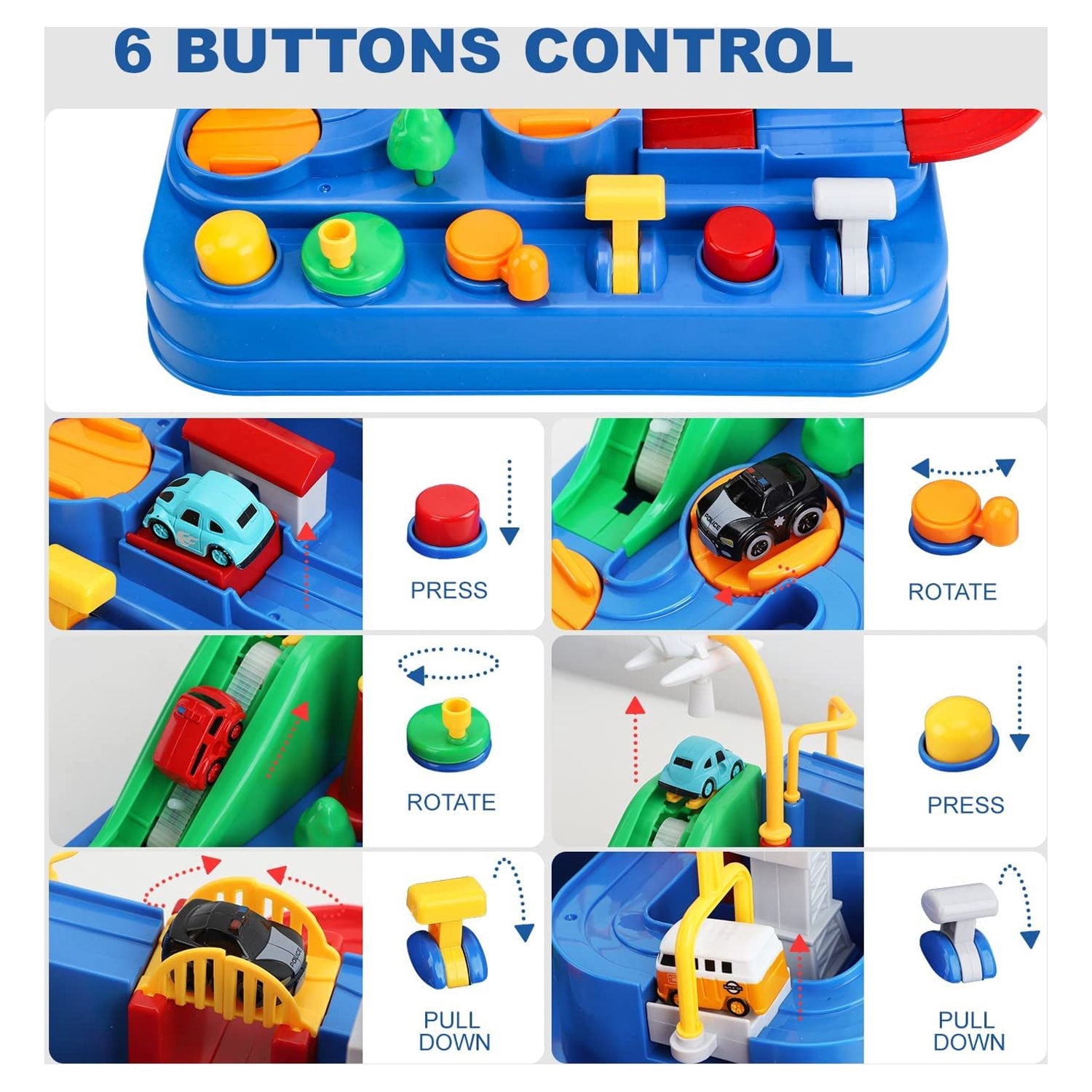 Adventure Race Car Toys for Boys,Race Track Playset Toddler Christmas Birthday Gift for 3-7 Years Old Boys Girls,Education Toys for Kids Children Age 3+