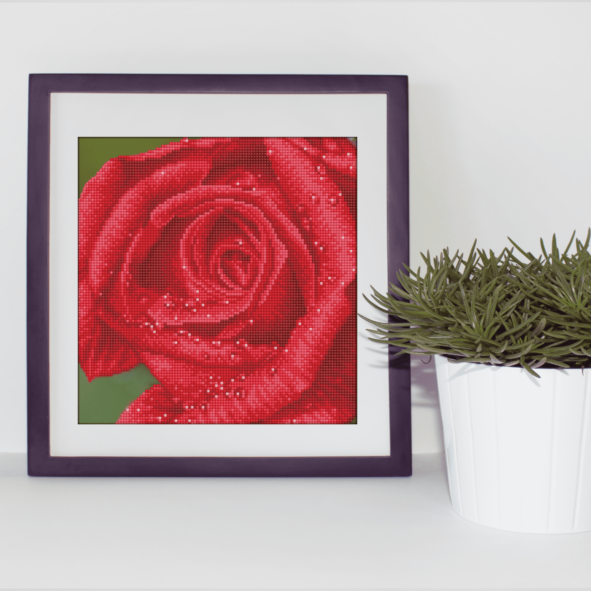 Diamond Dotz Rose Dew with Frame Flower Diamond Painting Kits for Adults - Diamond Art Kits a Relaxing Creative Craft Kit with Dotz Gems  12"x12"