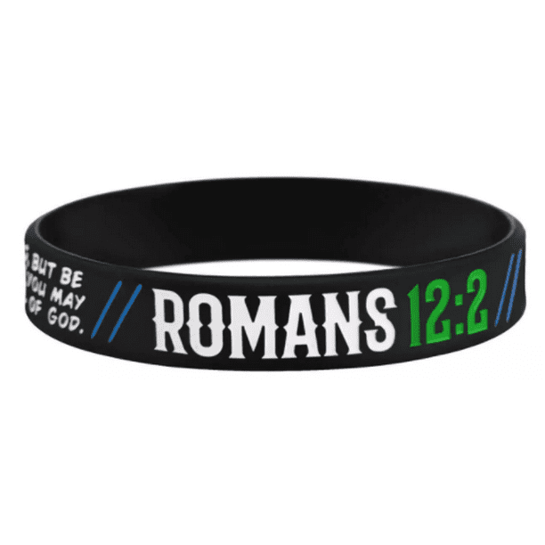 Romans 122 Bracelet Silicone Rubber Wristband Christian Religious
