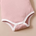 thumbnail image 6 of Atogsazn Infant Baby Girls Clothes Outfits Toddler Ruffles Long Sleeve Romper Bodysuit Pants Set Fall Winter Clothes B-Pink 9-12 Months, 6 of 9