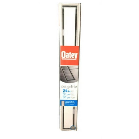 Oatey Designline 24 in. Stainless Steel Linear Shower Drain with Tile-in Pattern Drain Cover, Silver