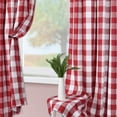 thumbnail image 4 of GlowSol 42"W x 54"L Farmhouse Curtains Buffalo Checker Plaid Curtains Light Filtering with Rod Pocket for Bedroom Living Room, Red White, 2 Panels, 4 of 8